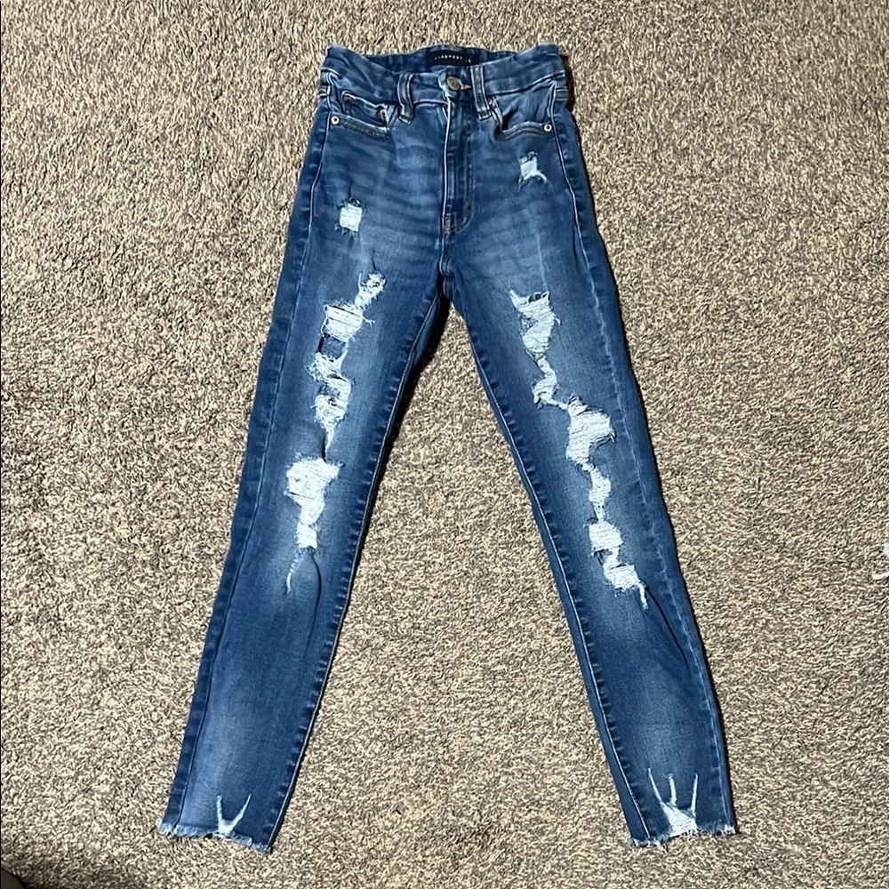 Aeropostale Distressed Blue Jeans for Women